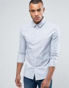 Asos Skinny Gingham Check Shirt - Navy