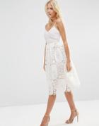 Asos Prom Dress With Pleat Bust And Lace Skirt - Nude
