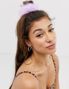 Asos Design Large Bun Holder In Faux Lilac Fur - Purple