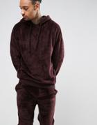 Asos Oversized Hoodie In Fleece - Red