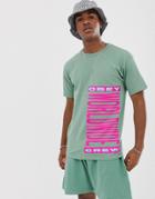 Obey Worldwide Crew Neck T-shirt In Green