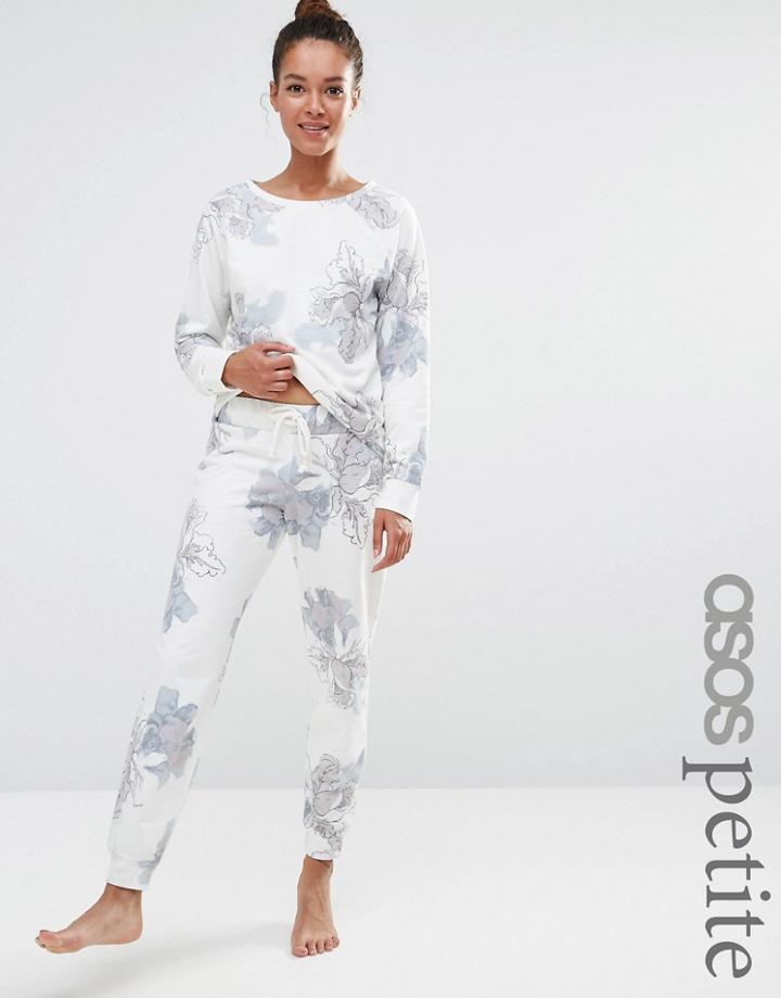 Asos Petite Lounge Floral Water Color Jogger - Multi
