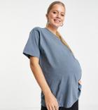 Asos Design Maternity Ultimate Oversized T-shirt In Dolphin Gray