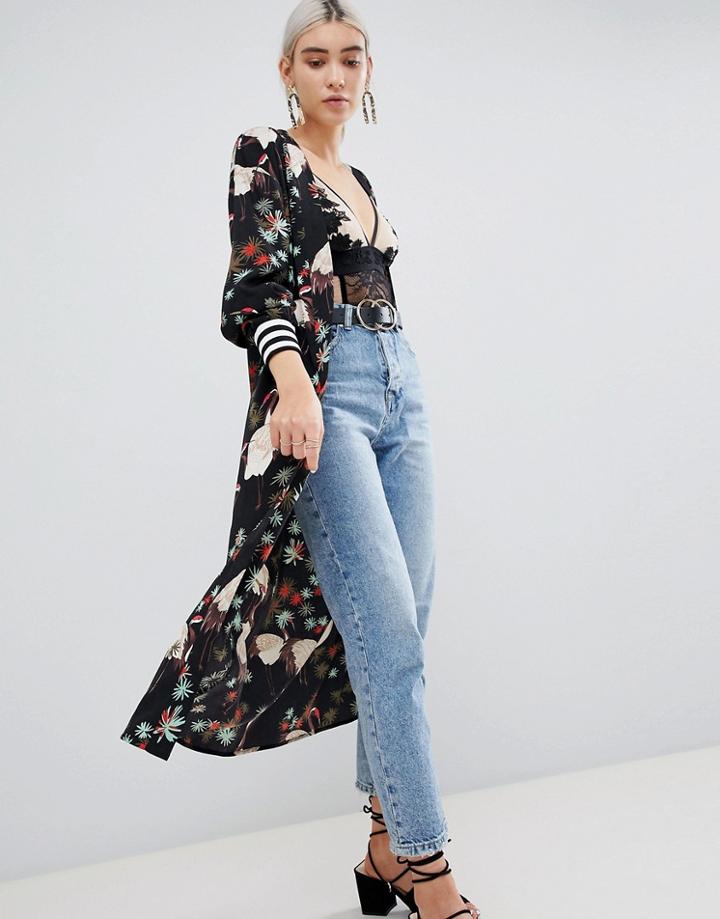 Prettylittlething Printed Kimono - Multi