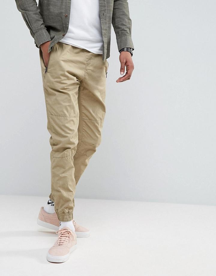 Pull & Bear Regular Fit Joggers In Tan - Tan