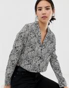 Influence Crop Dalamation Print Shirt-multi