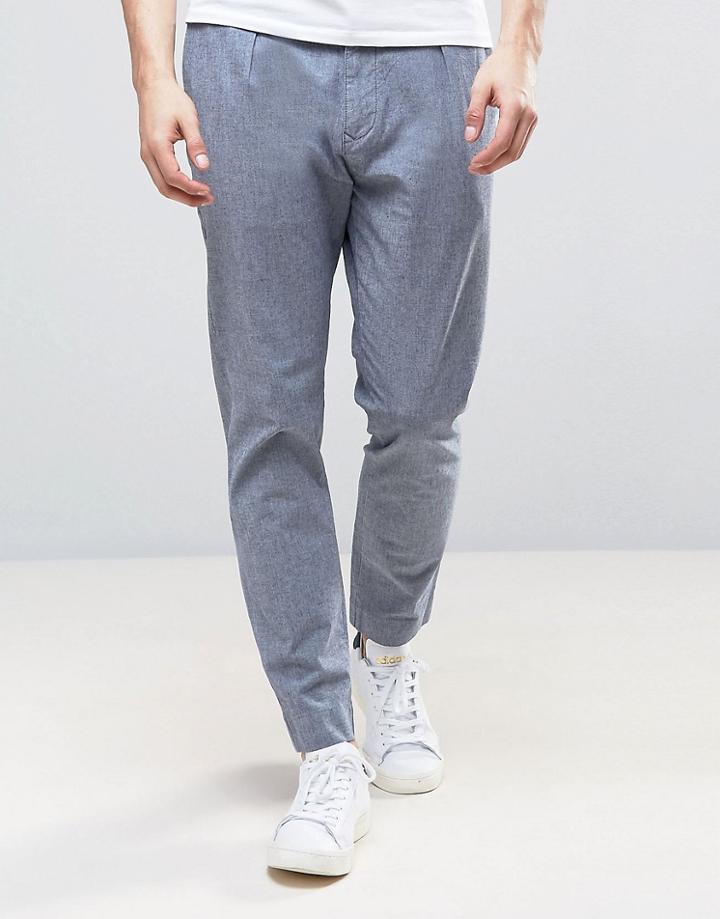 Selected Homme Chino In Stretch Tapered Fit With Pleats - Cream