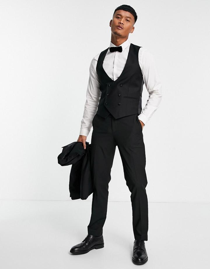 Devil's Advocate Skinny Fit Tuxedo Vest-black