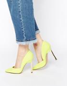 New Look Vic Lime Asymmetric Heeled Pumps - Green