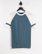 Asos Design Raglan T-shirt In Gray With Contrast Tipping-grey