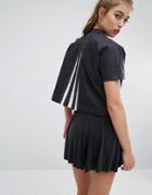 Adidas Originals Top With Pleated Back - Black
