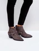 Allsaints Western Boots With Ankle Strap Detail - Brown