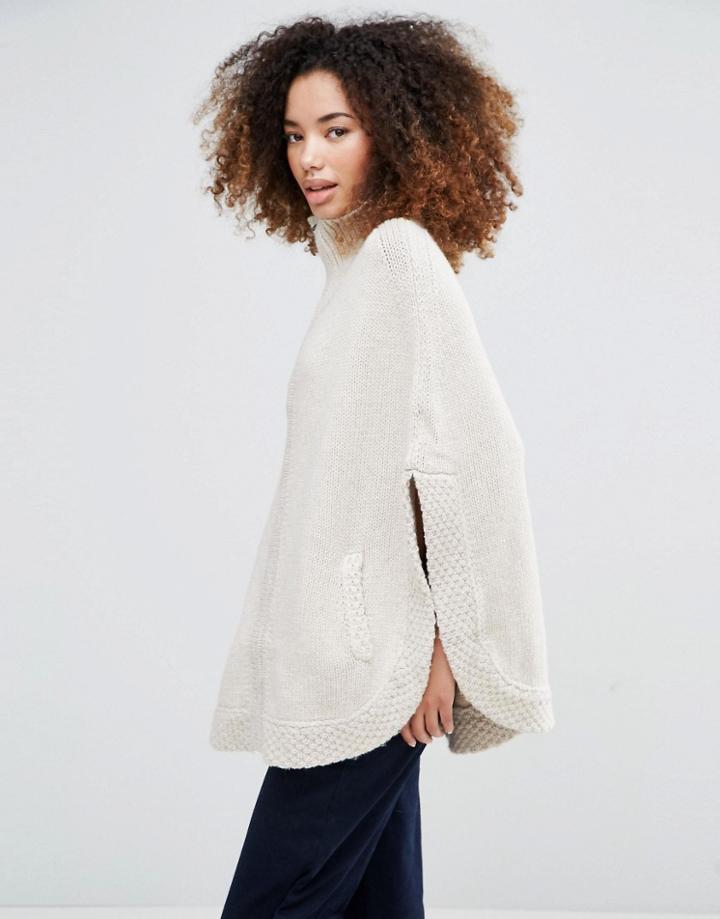 Shae Bailey Poncho Zip Cardigan - Beige