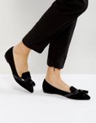 Asos Lox Pointed Loafer Ballet Flats - Black