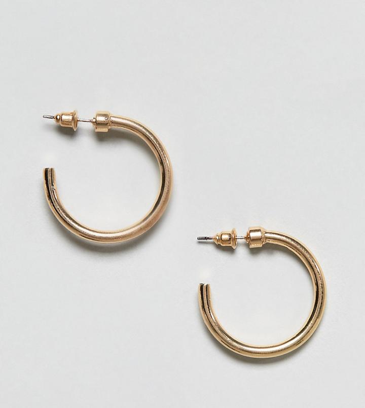 Reclaimed Vintage Inspired Thick Hoop Earrings - Gold