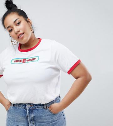 The Simpsons X Asos Design Curve Kwik-e-mart T-shirt - White