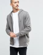 Asos Zip Up Hoodie In Gray - Storm Cloud