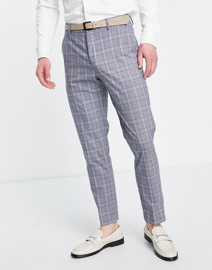 Selected Homme Slim Fit Suit Pants In Blue Check