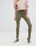 Missguided Sinner Authentic Rip Skinny Jeans - Green