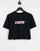 Berghaus Cropped Toggle Logo T-shirt In Black