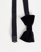 French Connection Velvet Bow Tie In Black