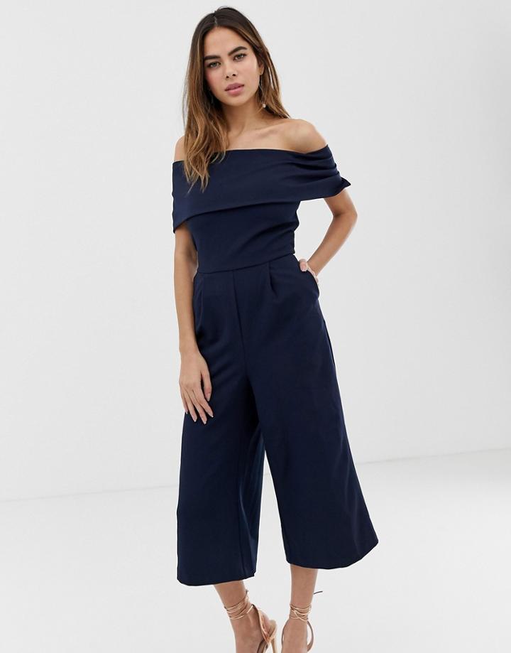 Oasis Bardot Jumpsuit - Navy