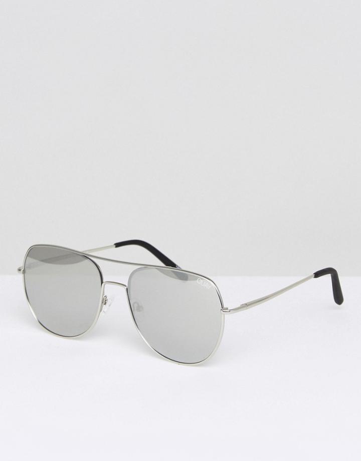 Quay Australia Aviator Sunglasses In Silver - Silver