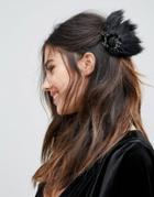 Johnny Loves Rosie Faux Feather Hair Slide - Black