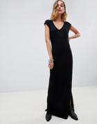 Nytt Emilia Side Slit Midi Dress - Black