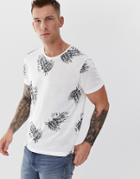 Jack & Jones Premium T-shirt In Floral Print - White
