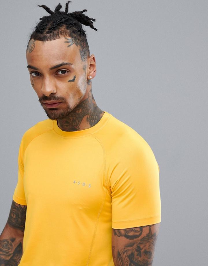 Asos 4505 Muscle T-shirt With Quick Dry In Yellow - Yellow
