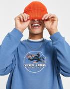 Crooked Tongues Sweatshirt With You Better Watch Out Back Print In Blue-blues
