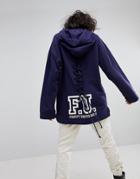 Puma X Fenty Long Sleeve Hoodie With Lace Back - Blue
