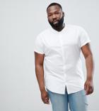 Asos Design Stretch Regular Shirt With Rib Collar In White - White