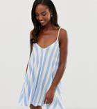 Asos Design Tall Jersey Beach Sundress In Stripe With Rope Tie - Multi
