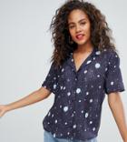 Asos Design Tall Bowling Shirt In Planet Print - Multi