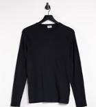Cotton: On Curve Crew Neck Long Sleeve Tee In Black