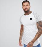 Good For Nothing T-shirt With Paint Splatter Sleeves - White
