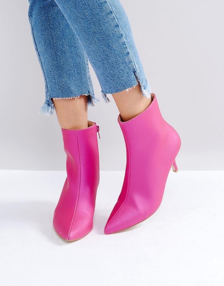 Raid Alecia Kitten Heel Boots - Pink