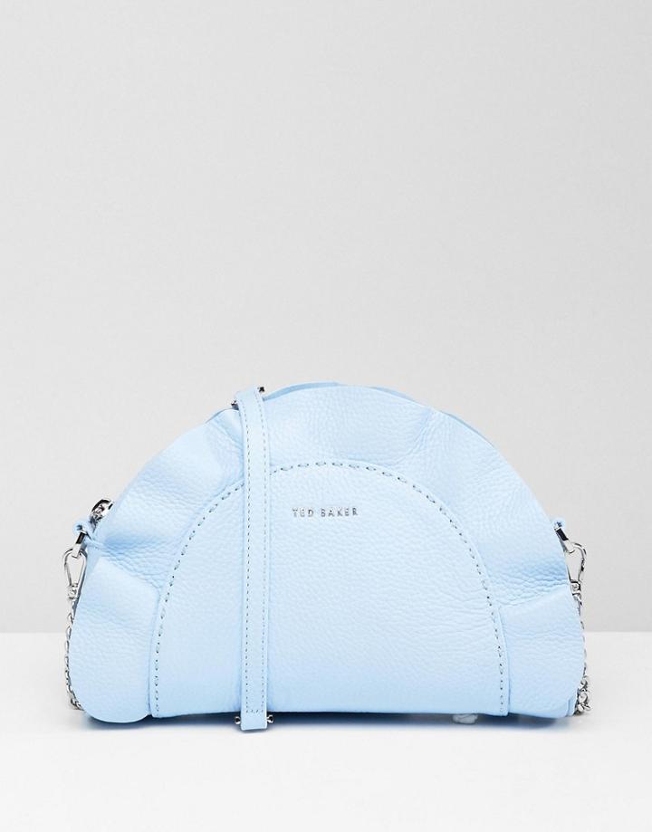 Ted Baker Leather Ruffle Cross Body Bag - Blue