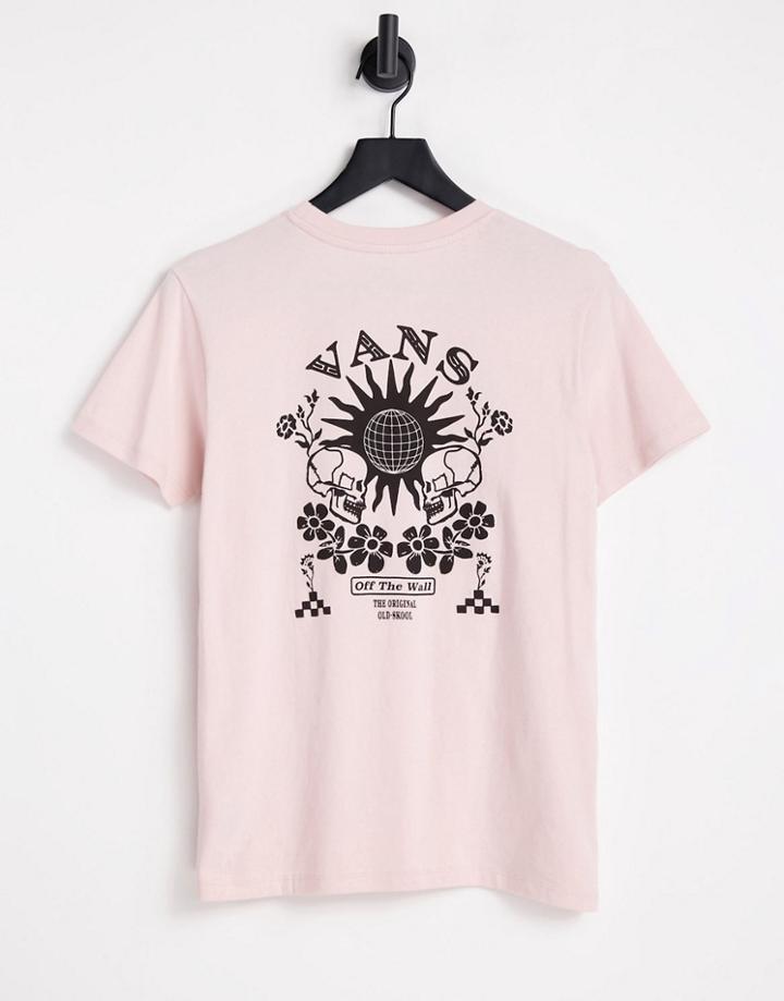Vans Oversized T-shirt With Floral Back Print In Pink