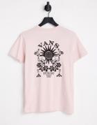 Vans Oversized T-shirt With Floral Back Print In Pink