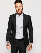 Asos Super Skinny Suit Jacket In Charcoal - Gray