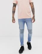 Apt Freddy Biker Jeans In Super Skinny Fit - Blue