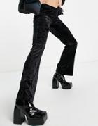 Weekday Cecile Velvet Pants In Black - Part Of A Set - Black