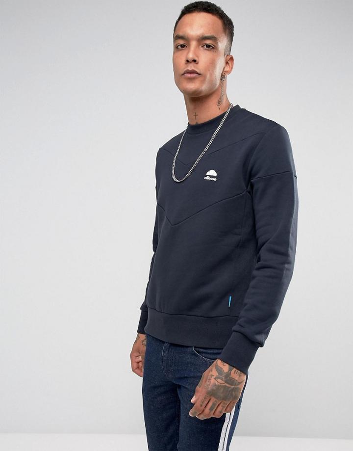 Ellesse Italia Chevron Sweatshirt In Navy - Navy
