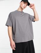 Asos Design Organic Blend Oversized T-shirt With Crew Neck In Washed Black