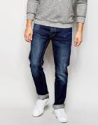Bellfield Stone Washed Jeans In Slim Fit - Navy