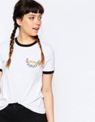Asos T-shirt With Winner Embroidery - White