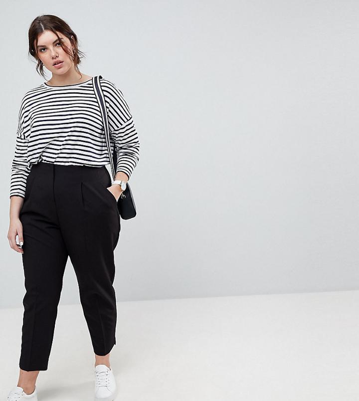 Asos Curve Mix & Match Highwaist Cigarette Pants - Black